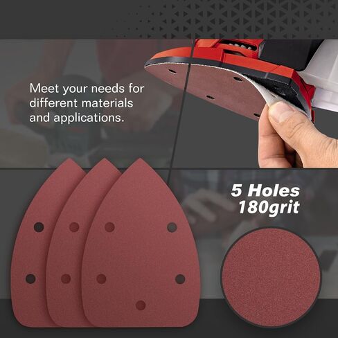 50PCS Mouse Detail Sander Sandpaper, 120 Grits Triangle Sanding Pads, 5 Holes Sanding Sheets Sandpaper Assortment, Sander Pads Sander Paper Mouse Sand Paper for Sanding Polishing in Saudi Arabia