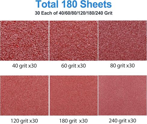 LotFancy Sanding Pad for Oscillating Multitool, 6 Holes, 60PCS Detail Sander Sandpaper, Assorted 40 60 80 120 180 240 Grit, 3-3/4" (95mm), Triangle Hook and Loop Sanding Sheets in Saudi Arabia