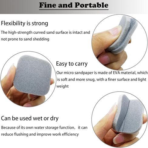 وسادات صنفرة ناعمة الملمس من M-jump مقاس 2 × 2 بوصة، وسادات تلميع شبكية من 320 إلى 3500 حبيبة (27 عبوة) in Kuwait