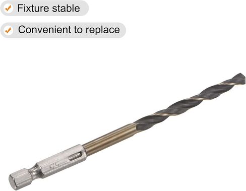 uxcell 5 Pcs High Speed Steel Hex Shank Twist Drill Bit, 5mm Drilling Dia with 1/4 Inch Hex Shank 105mm Length in Saudi Arabia