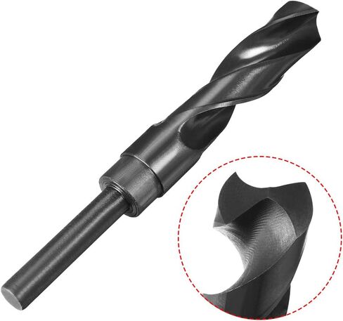 uxcell Reduced Shank Drill Bit 20mm Black Nitride Coated with 1/2 Inch Straight Shank, High Speed Steel HSS 9341 Twist Drill Bit for Stainless Steel Alloy Metal Plastic in Saudi Arabia