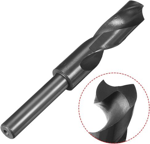 uxcell Reduced Shank Drill Bit 20mm Black Nitride Coated with 1/2 Inch Straight Shank, High Speed Steel HSS 9341 Twist Drill Bit for Stainless Steel Alloy Metal Plastic in Saudi Arabia