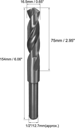 uxcell Reduced Shank Drill Bit 20mm Black Nitride Coated with 1/2 Inch Straight Shank, High Speed Steel HSS 9341 Twist Drill Bit for Stainless Steel Alloy Metal Plastic in Saudi Arabia