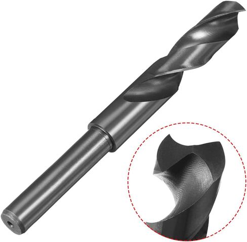 uxcell Reduced Shank Drill Bit 20mm Black Nitride Coated with 1/2 Inch Straight Shank, High Speed Steel HSS 9341 Twist Drill Bit for Stainless Steel Alloy Metal Plastic in Saudi Arabia