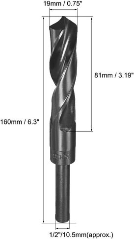uxcell Reduced Shank Drill Bit 20mm Black Nitride Coated with 1/2 Inch Straight Shank, High Speed Steel HSS 9341 Twist Drill Bit for Stainless Steel Alloy Metal Plastic in Saudi Arabia