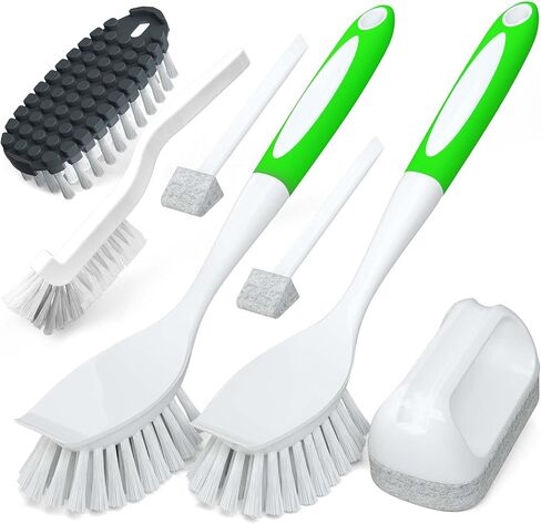 Holikme Dish Brush Cleaning Brush Set for Cleaning Groove Gap,Green | Dish Brush Set Cleaning Brush Set, Scouring Pad for Cleaning, Groove Gap Brushes for Pot, Pan, Abrasive Wheel Brushes in Saudi Arabia