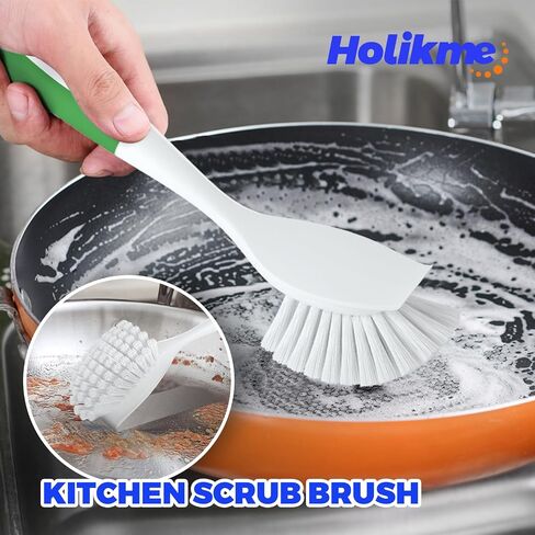 Holikme Dish Brush Cleaning Brush Set for Cleaning Groove Gap,Green | Dish Brush Set Cleaning Brush Set, Scouring Pad for Cleaning, Groove Gap Brushes for Pot, Pan, Abrasive Wheel Brushes in Saudi Arabia