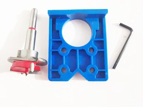Furnrubden Forstner Drill Bit, 35mm Concealed Hinge Jig kit, Wood Drilling Hole Saw Set Woodworking Drilling Tool Wood Cutter for Face Frame Cabinet Cupboard Door Hinges in Saudi Arabia