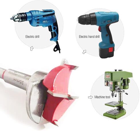 Furnrubden Forstner Drill Bit, 35mm Concealed Hinge Jig kit, Wood Drilling Hole Saw Set Woodworking Drilling Tool Wood Cutter for Face Frame Cabinet Cupboard Door Hinges in Saudi Arabia