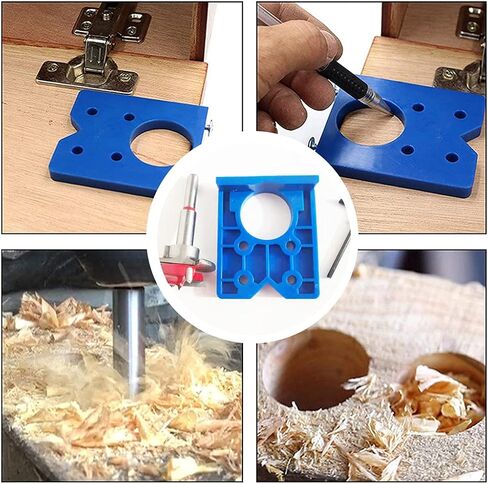 Furnrubden Forstner Drill Bit, 35mm Concealed Hinge Jig kit, Wood Drilling Hole Saw Set Woodworking Drilling Tool Wood Cutter for Face Frame Cabinet Cupboard Door Hinges in Saudi Arabia