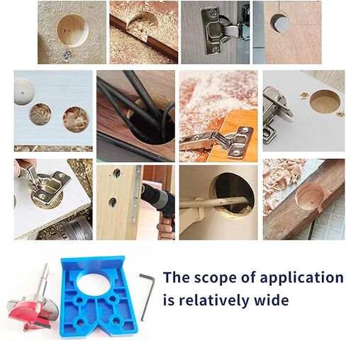 Furnrubden Forstner Drill Bit, 35mm Concealed Hinge Jig kit, Wood Drilling Hole Saw Set Woodworking Drilling Tool Wood Cutter for Face Frame Cabinet Cupboard Door Hinges in Saudi Arabia