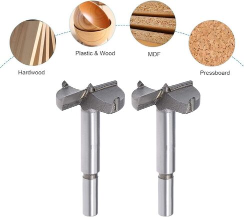 ASNOMY 5 قطع كبيرة الحجم من فورستنر مثقاب ثقب النجارة المملة، 40/45/50/60/70 مم مجموعة أدوات قطع المفصلات الفولاذية من الكربيد للخشب والخشب الرقائقي البلاستيكي (حجم كبير) in Kuwait