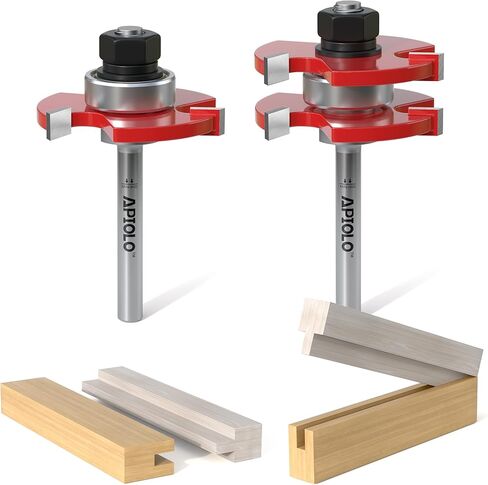 Professional 1/4" Shank Reversible Finger Glue Joint Router Bit Tool for Woodworking, Bearing Finger Joint Router Bit for DIY Door Table Cabinet Shelve Furniture in Saudi Arabia