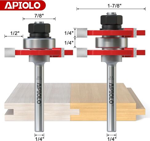 Professional 1/4" Shank Reversible Finger Glue Joint Router Bit Tool for Woodworking, Bearing Finger Joint Router Bit for DIY Door Table Cabinet Shelve Furniture in Saudi Arabia