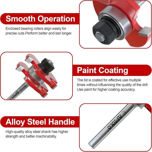 Professional 1/4" Shank Reversible Finger Glue Joint Router Bit Tool for Woodworking, Bearing Finger Joint Router Bit for DIY Door Table Cabinet Shelve Furniture in Saudi Arabia