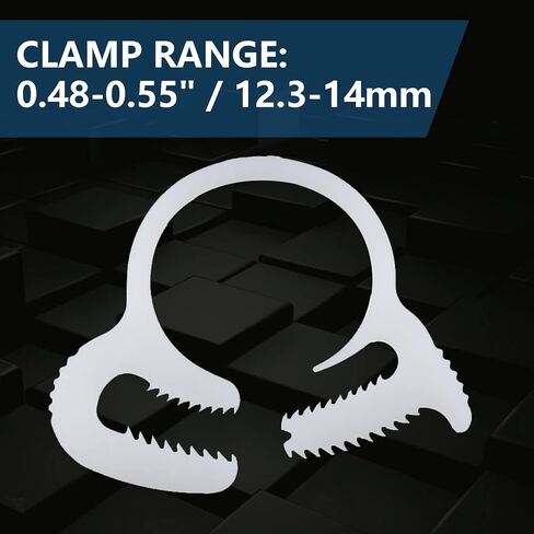 Rierdge 10 قطع 5/8 بوصة مشابك خرطوم نايلون متينة مزدوجة الإمساك، عدة مشابك قابلة للتعديل، تشكيلة مشابك بلاستيكية قابلة للضبط in Kuwait