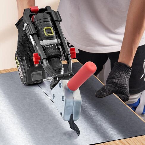 مرفق مثقاب قص الصفائح المعدنية، قاطعة مقصات الصفائح المعدنية شديدة التحمل لقطع الصفائح المعدنية/قماش الأجهزة/قناة التدفئة والتهوية وتكييف الهواء/ألواح التسقيف/الفرن، مقصات توربو قطع مواد 18GA in Kuwait