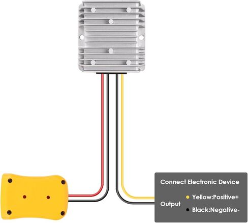 محول طاقة تيار مستمر لبطارية ديوالت 20 فولت بحد أقصى، محول جهد تنازلي من 20 فولت إلى 12 فولت، عاكس 180 وات، منظم محول باك تلقائي لشريط إضاءة LED لعربة الجولف (البطارية غير متضمنة) in Kuwait