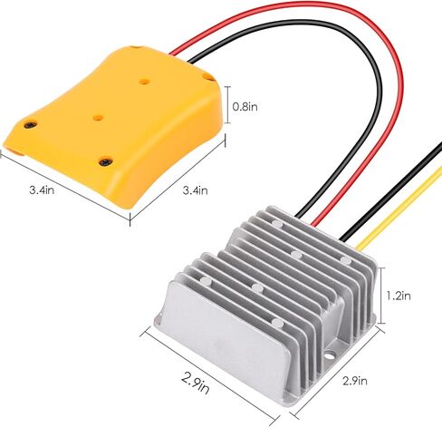محول طاقة تيار مستمر لبطارية ديوالت 20 فولت بحد أقصى، محول جهد تنازلي من 20 فولت إلى 12 فولت، عاكس 180 وات، منظم محول باك تلقائي لشريط إضاءة LED لعربة الجولف (البطارية غير متضمنة) in Kuwait