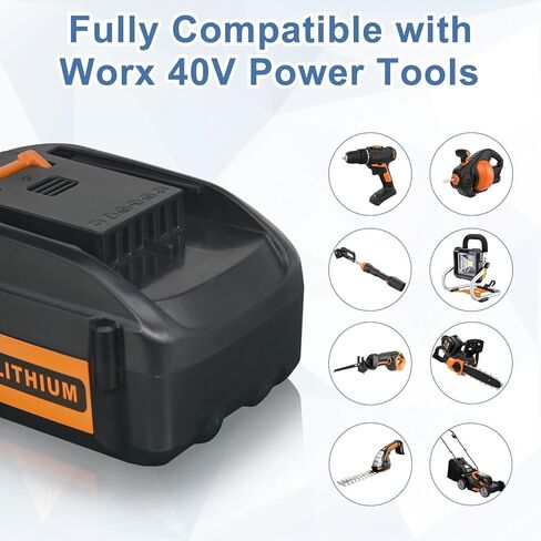 xeanerol 2 حزم 40v3.6ah WA3580 استبدال البطارية لبطارية Worx 40V متوافقة مع بطارية ليثيوم Worx 40V WA3580 WG180 WG280 WG380 WG580 أداة الطاقة اللاسلكية in Kuwait