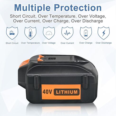 xeanerol 2 حزم 40v3.6ah WA3580 استبدال البطارية لبطارية Worx 40V متوافقة مع بطارية ليثيوم Worx 40V WA3580 WG180 WG280 WG380 WG580 أداة الطاقة اللاسلكية in Kuwait