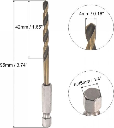 uxcell High Speed Steel Hex Shank Twist Drill Bit, 5mm Drilling Dia with 1/4 Inch Hex Shank 105mm Length in Saudi Arabia