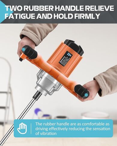 خلاط اسمنت دكينيكور، خلاط خرسانة كهربائي محمول بقوة 2300 واط، خلاط ملاط ​​محمول 110 فولت مع 6 سرعات قابلة للتعديل لخلط الأسمنت والملاط والطين والطلاء والأعلاف in Kuwait