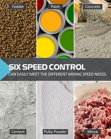 خلاط اسمنت دكينيكور، خلاط خرسانة كهربائي محمول بقوة 2300 واط، خلاط ملاط ​​محمول 110 فولت مع 6 سرعات قابلة للتعديل لخلط الأسمنت والملاط والطين والطلاء والأعلاف in Kuwait