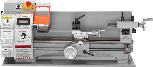 VEVOR Mini Metal Lathe Machine, 7'' x 16'', 800W Precision Benchtop Power Metal Lathe, 150-2500 RPM Continuously Variable Speed, with 3.9'' 3-jaw Metal Chuck Tool Box for Processing Precision Parts in Saudi Arabia