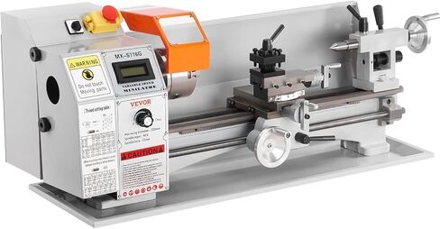 VEVOR Mini Metal Lathe Machine, 7'' x 16'', 800W Precision Benchtop Power Metal Lathe, 150-2500 RPM Continuously Variable Speed, with 3.9'' 3-jaw Metal Chuck Tool Box for Processing Precision Parts in Saudi Arabia