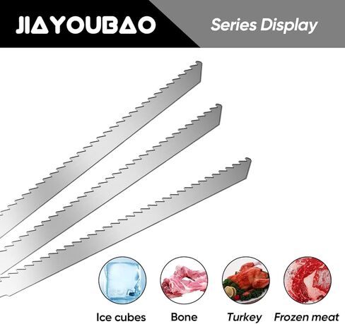 JIAYOUBAO شفرات منشار من الفولاذ المقاوم للصدأ مقاس 12 بوصة لتقطيع اللحوم 3TPI شفرات منشار ترددية ذات أسنان كبيرة غير مصبوغة للحوم المجمدة والعظام والديك الرومي ومكعبات الثلج ولحم الخنزير المقدد والأغنام ولحم البقر ومكعبات الثلج in Kuwait