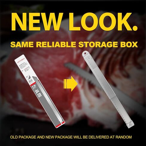 JIAYOUBAO شفرات منشار من الفولاذ المقاوم للصدأ مقاس 12 بوصة لتقطيع اللحوم 3TPI شفرات منشار ترددية ذات أسنان كبيرة غير مصبوغة للحوم المجمدة والعظام والديك الرومي ومكعبات الثلج ولحم الخنزير المقدد والأغنام ولحم البقر ومكعبات الثلج in Kuwait