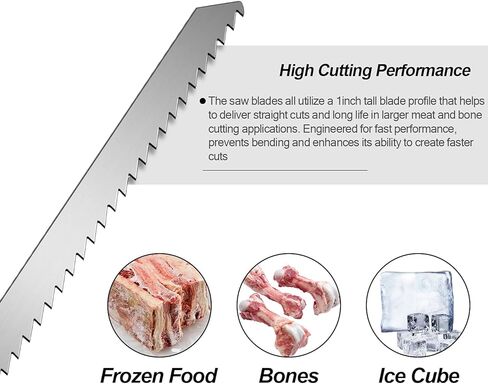 JIAYOUBAO الفولاذ المقاوم للصدأ شفرات المنشار الترددية 12 بوصة، 3TPI أسنان كبيرة غير مصبوغة لقطع الطعام، تركيا، اللحوم المجمدة، قطع العظام، لحم الخنزير المعالج، الحيوانات الكبيرة، لحم البقر، الأغنام، العظام 3 حزمة in Kuwait