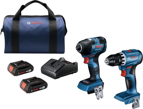 بوش GXL18V-27B22 18 فولت 2 أداتين 1/4 انش مفك عزم سداسي و1/2 انش طقم مثقاب/مفك مع (2) بطارية 2.0 امبير في الساعة in Kuwait