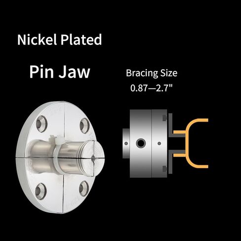 مجموعة ظرف مخرطة الخشب DEEFIINE مقاس 4 بوصة بخيط 1 بوصة × 8TPI ومحول 3/4 بوصة × 16TPI، ظرف دوران خشبي ذاتي التمركز مطلي بالنيكل 4 فك. (فك واحد) in Kuwait
