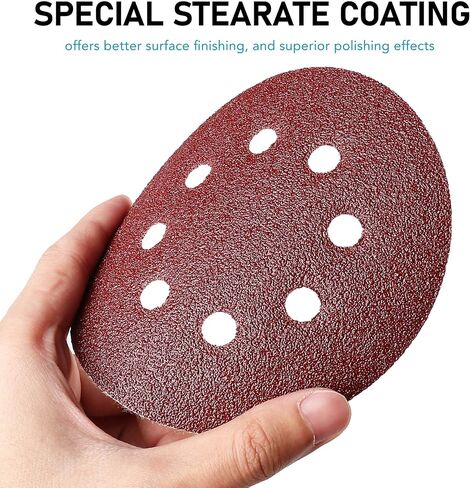 LotFancy 70 PCS 5 Inch 8 Hole Sanding Disc, 800 1000 1200 1500 2000 2500 3000 Grit Aluminum Oxide Fine Sandpaper Assortment, Sand Paper for Wood, Plastic, Rust Removal, Random Orbital Sander Pads in Saudi Arabia