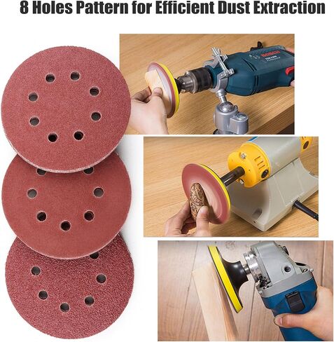 LotFancy 70 PCS 5 Inch 8 Hole Sanding Disc, 800 1000 1200 1500 2000 2500 3000 Grit Aluminum Oxide Fine Sandpaper Assortment, Sand Paper for Wood, Plastic, Rust Removal, Random Orbital Sander Pads in Saudi Arabia