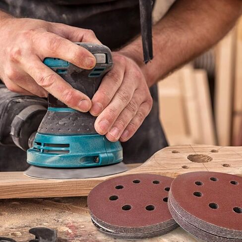 LotFancy 70 PCS 5 Inch 8 Hole Sanding Disc, 800 1000 1200 1500 2000 2500 3000 Grit Aluminum Oxide Fine Sandpaper Assortment, Sand Paper for Wood, Plastic, Rust Removal, Random Orbital Sander Pads in Saudi Arabia