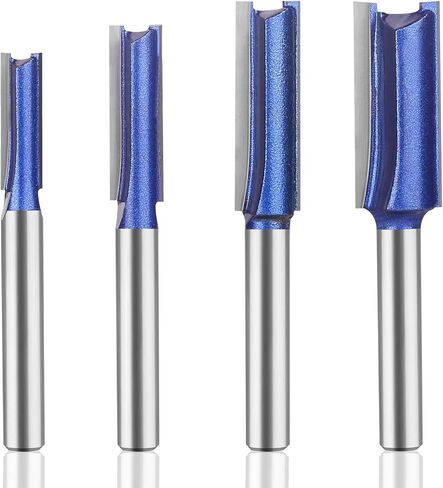 Professional Straight Flush Trim Router Bits 1/4 Inch Shank, Top Bearing Flush Trim Router Bit Set, Cutting Height Respectively 13/16", 1-1/16", 1-3/16", 1-7/32". in Saudi Arabia
