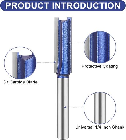 Professional Straight Flush Trim Router Bits 1/4 Inch Shank, Top Bearing Flush Trim Router Bit Set, Cutting Height Respectively 13/16", 1-1/16", 1-3/16", 1-7/32". in Saudi Arabia
