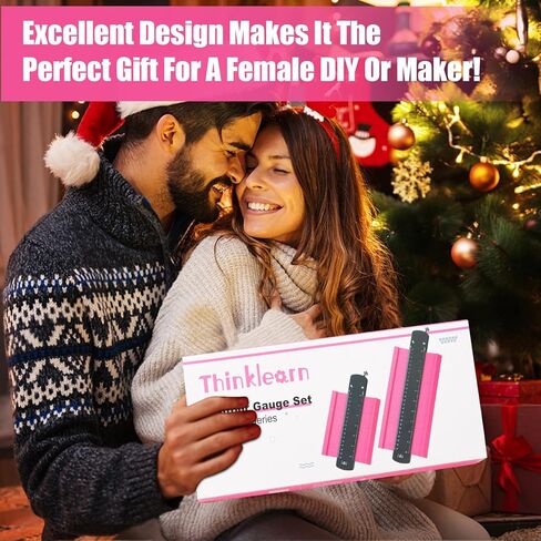 هدية عيد الميلاد للنساء والأم والزوجة - مقياس محيطي 10+6 بوصة، أداة قياس محيطية وردية مع قفل، مثالية لصيانة المنزل بنفسك، أداة تحديد الخطوط العريضة لوضع بلاط السجاد على الأرضيات الخشبية in Kuwait