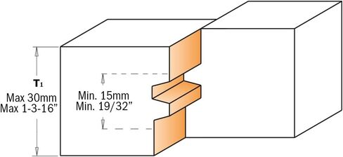 CMT 855.501.11 Reverse Glue Joint Bit, 1/2-Inch Shank, 1-3/4-Inch Diameter, Carbide-Tipped in Saudi Arabia