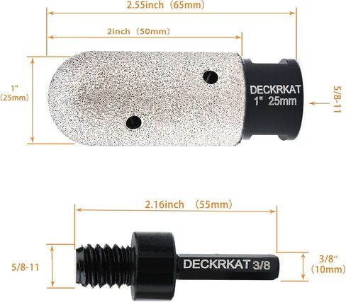 1-3/8 Inch Diamond Finger Milling Bits Ball End, 35mm Dry Core Drill Bit with 5/8-11 Thread and 3/8" Hex Adapter for Angle Grinders and Drills to Enlarge, Shape Holes in Porcelain Tile Ceramic Granite in Saudi Arabia