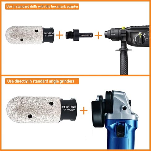 1-3/8 Inch Diamond Finger Milling Bits Ball End, 35mm Dry Core Drill Bit with 5/8-11 Thread and 3/8" Hex Adapter for Angle Grinders and Drills to Enlarge, Shape Holes in Porcelain Tile Ceramic Granite in Saudi Arabia