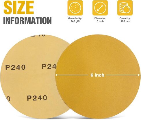 Premium 6 Inch PSA Sanding Discs 100 PCS Aluminum Oxide Sandpaper with Sticky Back 180 Grit Self Adhesive Sandpaper Roll for Orbital Sander in Saudi Arabia