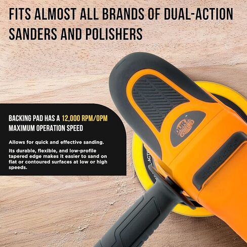 Dura-Gold Pro Series 5" PSA DA Sander Backing Plate Pad - Flexible Low Profile Edge, Dual-Action Random Orbital Sanding Pad, Vinyl Faced For Self-Adhesive Stickyback Sandpaper Discs - Auto Woodworking in Saudi Arabia