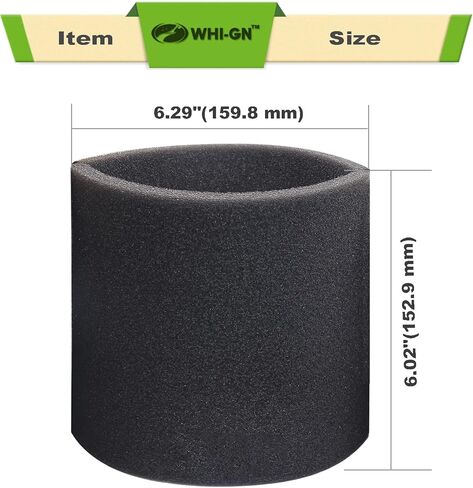 6 عبوات من أكياس Shop Vac 15-22 جالون - 90673 أكياس فلتر مكنسة كهربائية مزدوجة الطبقات من النوع J عالية الكفاءة 9067300 VF2008 + 2 عبوة من مرشح الأكمام الإسفنجية لمعظم أنواع المكانس الرطبة/الجافة ذات العلامات التجارية in Kuwait