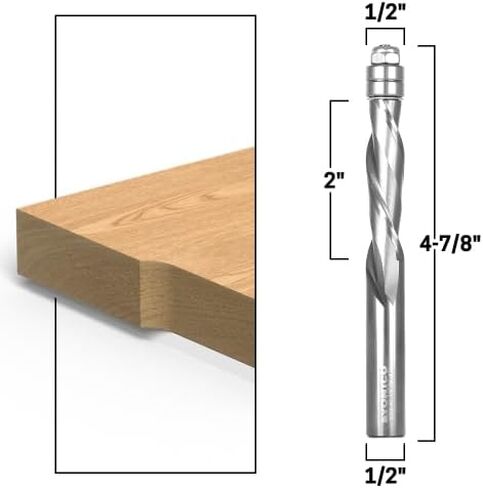 YONICO Solid Carbide Flush Trim Router Bit Spiral 1/2-Inch Downcut 1/2-Inch Shank 32204-SC in Saudi Arabia