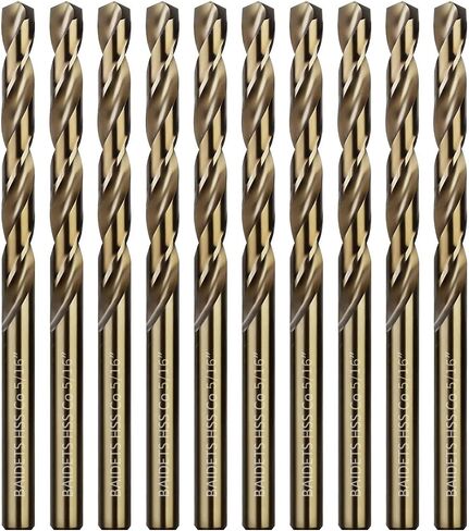 1/8" Cobalt Drill Bits 10Pcs - BAIDETS M35 1/8 Inch HSS Metal Twist Drill Bits Set for Hard Metal, Stainless Steel, Cast Iron and Other Hard Materials in Saudi Arabia