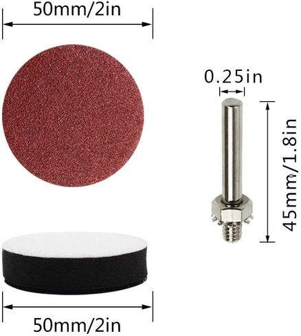 100 Pieces 2 Inch Sanding Discs, 80-3000 Grit Sandpaper with 1/4" Shank Backing Plate and Soft Foam Buffering Pad, for Drill Grinder Tool, Hook & Loop Sand Paper Assortment Pack in Saudi Arabia